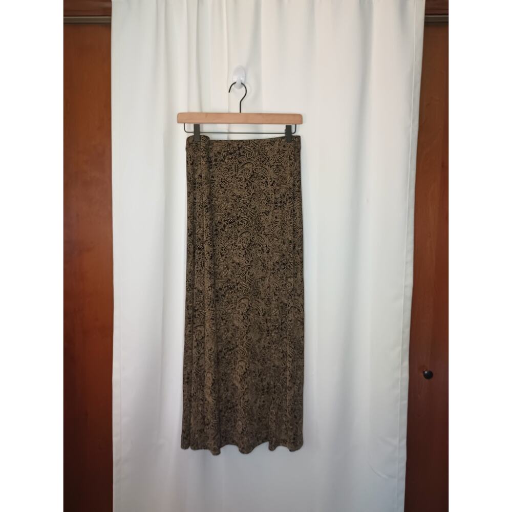 Vtg Skirtology Womens Dark Cottagecore Maxi Skirt L Button Slit Nylon Whimsigoth - Picture 5 of 9